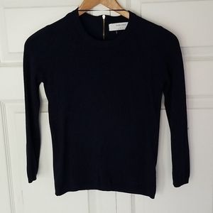 Zara Knit navy 3/4 sleeve sweater s